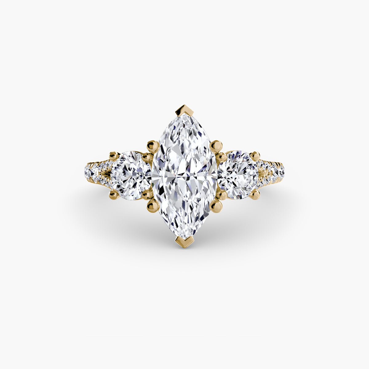 Three-Stone with Pavé Band 3
