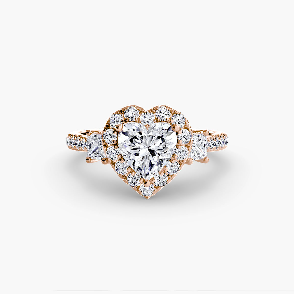 Three-Stone Ring with Halo 2